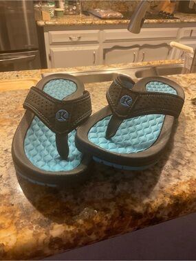 Kaiback Women’s Size 8 Flip-Flops - Blue and Black